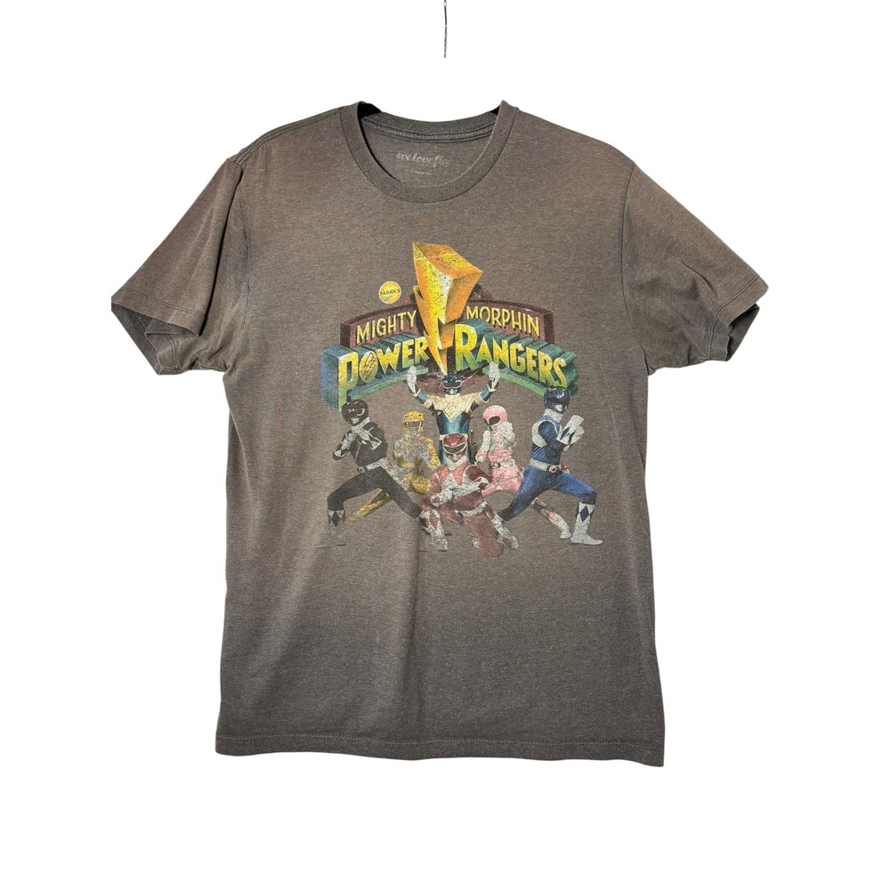 WeLoveFine Mighty‎ Morphin Power Rangers Graphic T-Shirt Brown Mens Medium